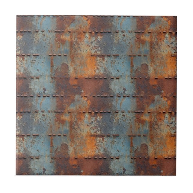 Rusted Iron Metal  Tile (Front)