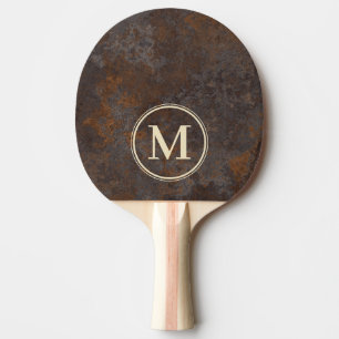 Rusted Metal Sheet Monogram Ping Pong Paddle