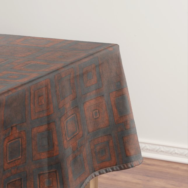 Rusted Metal Squares Tablecloth (In Situ)