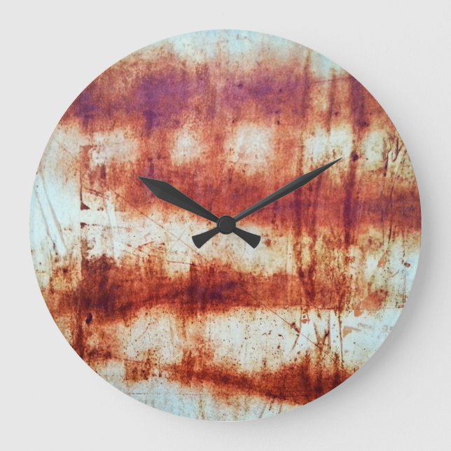 Rusted metal, textured background. large clock (Front)
