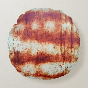 Rusted metal, textured background. round cushion