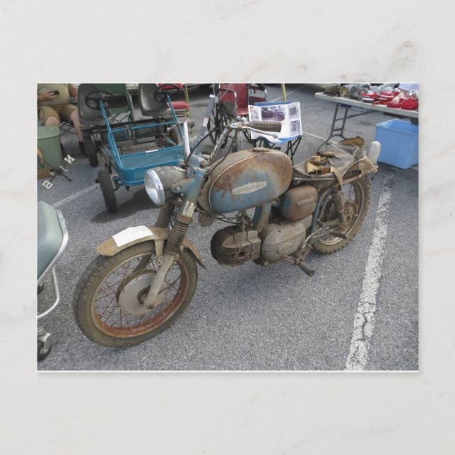 Rusted Motorcycle Postcard (Front)