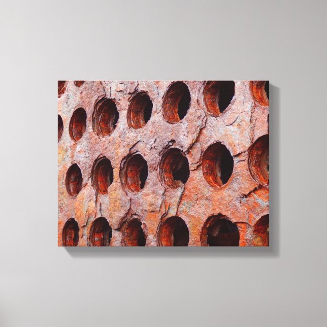 Rusted Perforated Metal Canvas Print (Front)