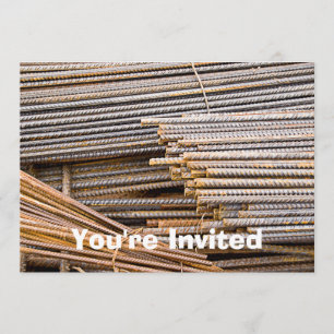 RUSTED REBAR METAL RODS INVITATION