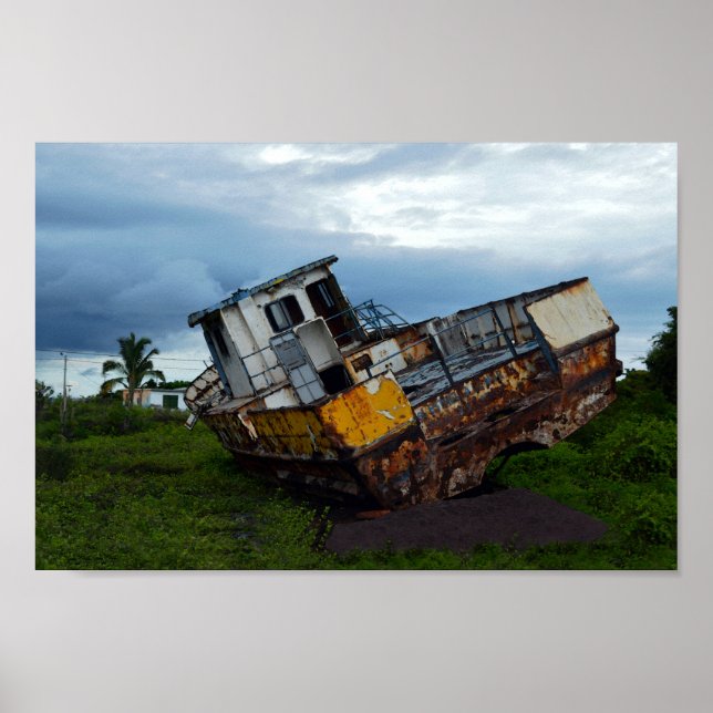 Rusted, Retired Fishing Boat Poster (Front)