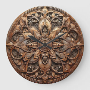 rusted steel relief large clock