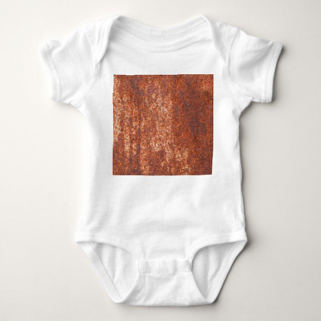 Rusted steel texture, abstract background. baby bodysuit (Front)