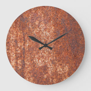 Rusted steel texture, abstract background. large clock