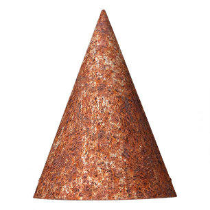 Rusted steel texture, abstract background. party hat