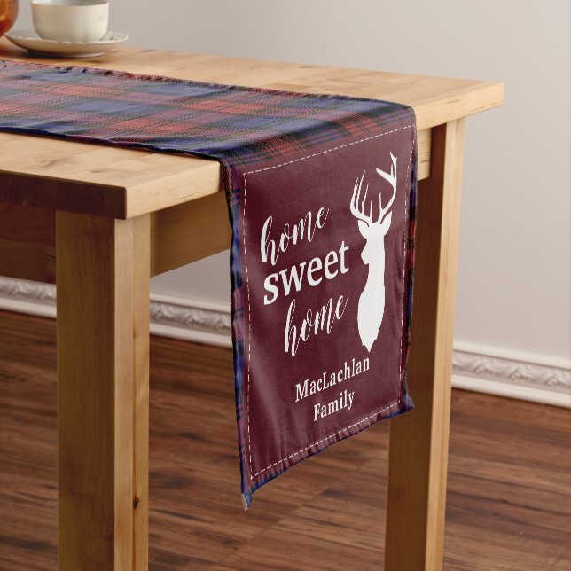 Rusti Plaid Tartan Christmas Clan MacLachlan Short Table Runner (In Situ)