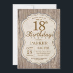 Rustic 18th Birthday Invitation Wood<br><div class="desc">Rustic 18th Birthday Invitation Wood Background. Adult Birthday Party. Man Birthday Bash Invite. 13th 16th 18th 20th 21st 30th 40th 50th 60th 70th 80th 90th 100th,  Any age. For further customisation,  please click the "Customise it" button and use our design tool to modify this template.</div>