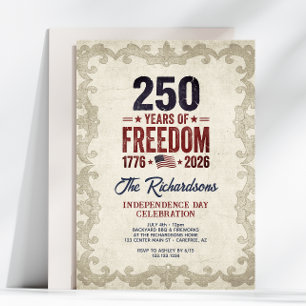 Rustic 250th Anniversary Independence Day Invitation