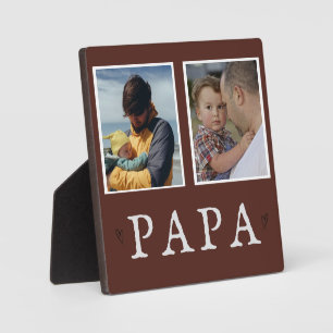 Rustic 2-Photo Personalised Grandpa Plaque