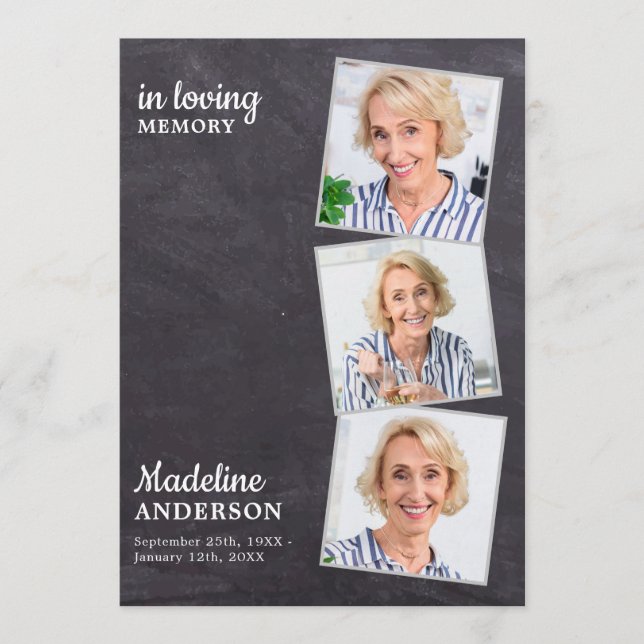 Rustic 3 Photo Memorial Order Of Service Funeral Programme (Front)