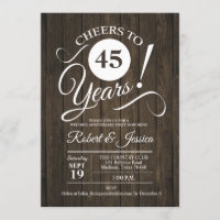 Rustic 45th Wedding Anniversary with Wood Pattern