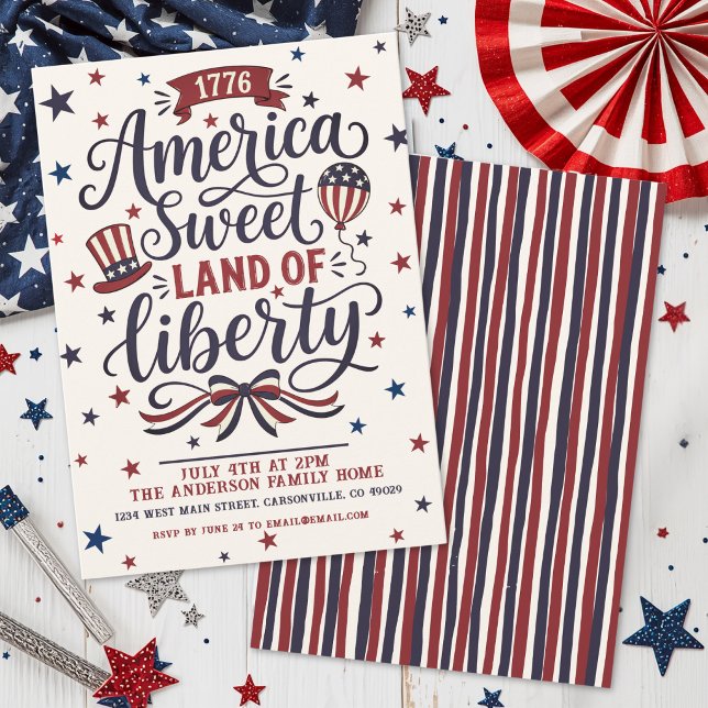 Rustic 4th Of July Party Invitation (Rustic 4th Of July Party Invitation)