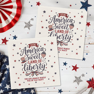 Rustic 4th Of July Party Napkin