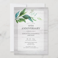Rustic 50th Wedding Anniversary Invitations