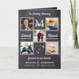 Rustic 5 Photos Loving Memory Memorial Funeral Programme