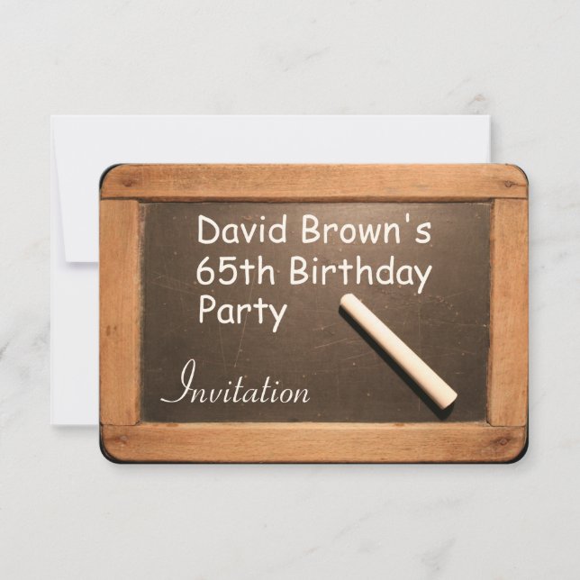 Rustic 65th Birthday Party Celebration Invitation (Front)