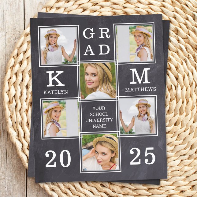 Rustic 6 Photo Budget Graduation Announcement (Creator Uploaded)