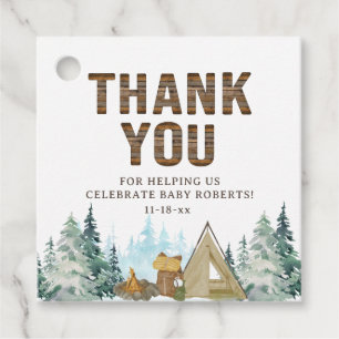 Rustic A Little Camper Baby Shower Favours Favour Tags