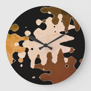 Rustic Abstract Art Large Clock