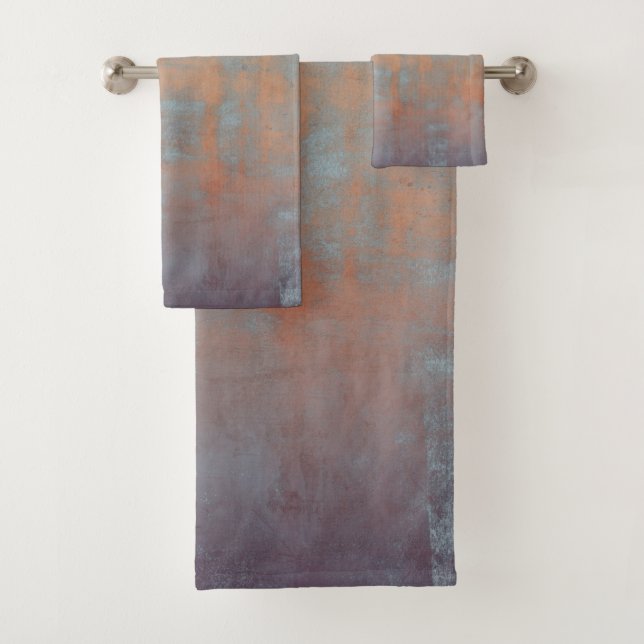 Rustic Abstract Art Nr67 Bath Towel Set (Insitu)