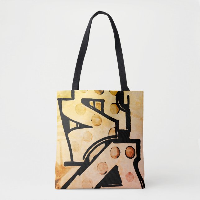 Rustic Abstract Art Tote Bag (Front)