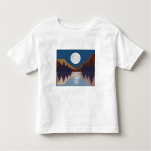 Rustic Abstract Landscape Forest Moon Reflection Toddler T-Shirt