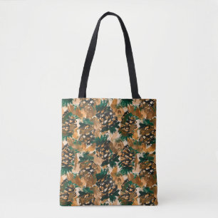 Rustic Abstract Watercolor Pinecones Tote Bag