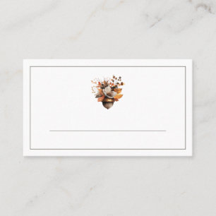 Rustic Acorn Floral   Thanksgiving Place Cards 
