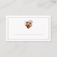 Rustic Acorn Floral White Fall Place Cards