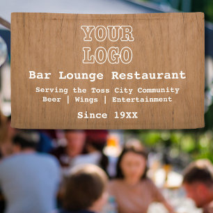 Rustic Add Logo Bar Lounge Restaurant Marketing Banner