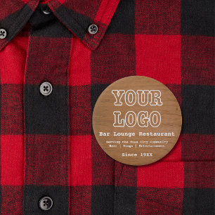 Rustic Add Logo Bar Lounge Restaurant Marketing Ke 7.5 Cm Round Badge