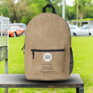 Rustic Add Logo Custom Text Red Company Printed Backpack