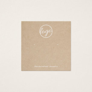Rustic Add Your Logo Custom Earring Holder Card