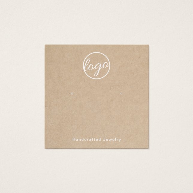 Rustic Add Your Logo Custom Earring Holder Card (Front)