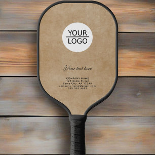 Rustic Add your Logo with Custom Text Company Pickleball Paddle