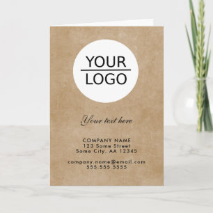 Rustic Add your Logo with Custom Text Company Thank You Card