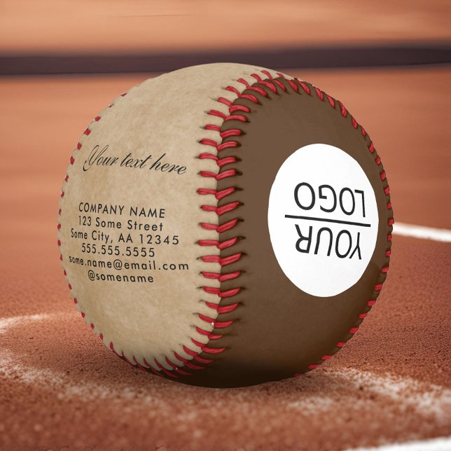 Rustic Add your Logo with Custom Text Promotional  Baseball (Creator Uploaded)