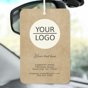 Rustic Add your Logo with Custom Text Promotional Car Air Freshener