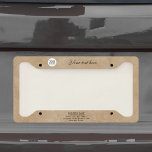 Rustic Add your Logo with Custom Text Promotional  Licence Plate Frame<br><div class="desc">Rustic Add your Logo with Custom Text Promotional License Plate Frame. Rustic beige background. Insert your logo and customise the text,  company name,  address and contact information. Business promotion or giveaway for your clients and business partners.</div>