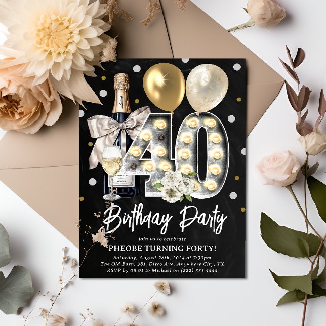 Rustic Adult 40th Birthday Party Invitation (Creator Uploaded)