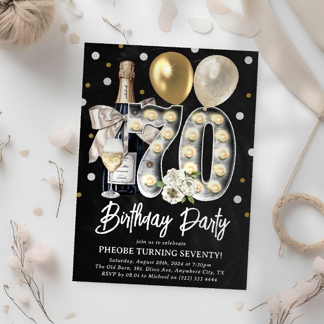 Rustic Adult 70th Birthday Party Invitation (Creator Uploaded)