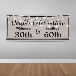 Rustic Adult Joint Birthday Banner