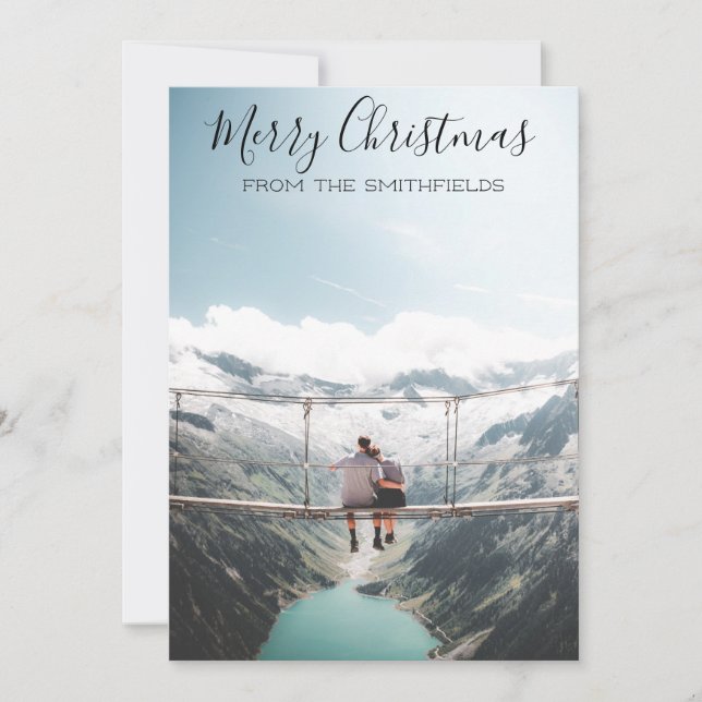 Rustic Adventure Christmas Holiday Card (Front)