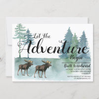 Rustic Adventure Moose Boy Camping Birthday