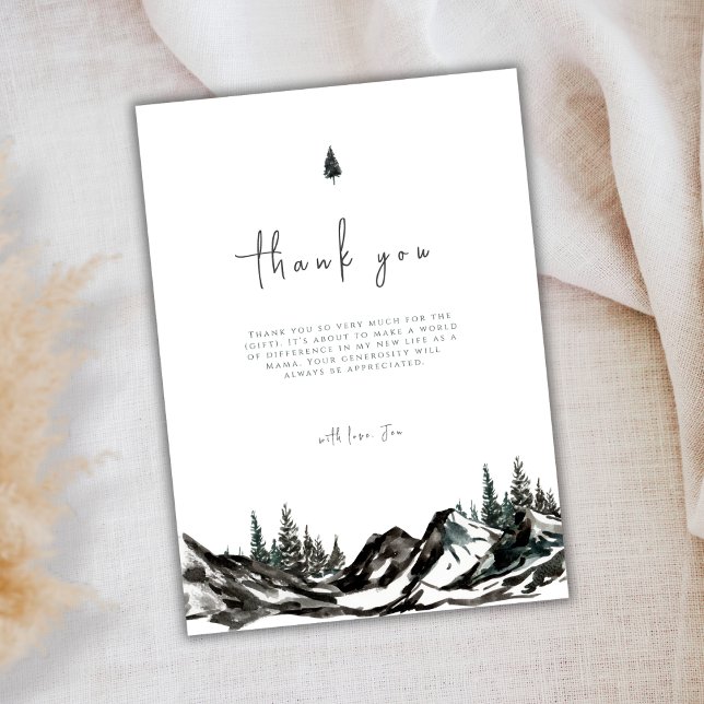 Rustic Adventure Mountain Forest Baby Shower  Thank You Card (Rustic Adventure Mountain Forest Baby Shower Thank You Card)