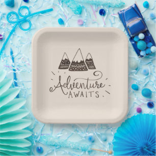 Rustic Adventure Themed Baby Shower Paper Plate